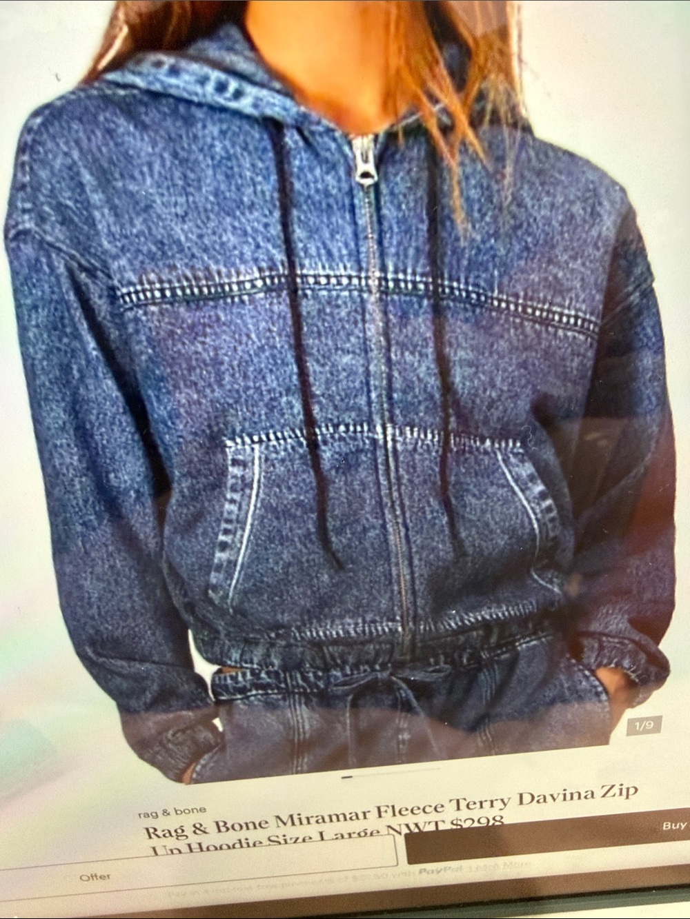 Rag and Bone Miramar fleece Terry Davina Zip up hoodie size M NWT - Picture 11 of 11